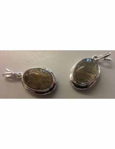 Pendentif quartz rutile argent