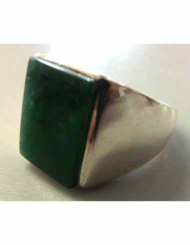 Jade nephrite bague argent