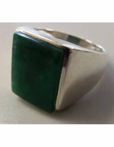 Jade nephrite bague argent