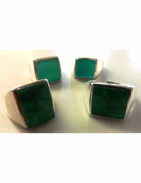 Jade nephrite bague argent Jade nephrite bague argent