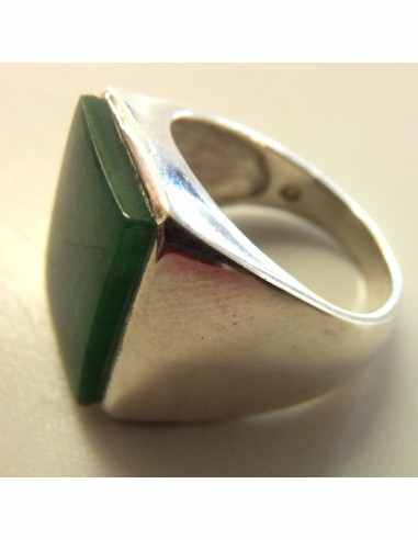 Jade nephrite bague argent