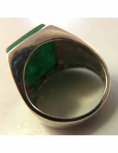 Jade nephrite bague argent