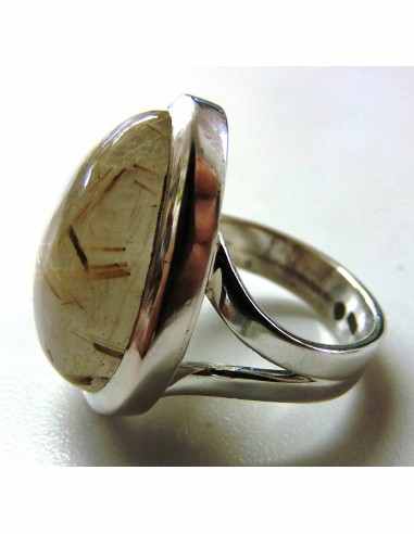 Bague Quartz rutile argent