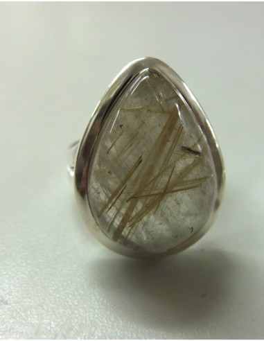 Bague Quartz rutile argent