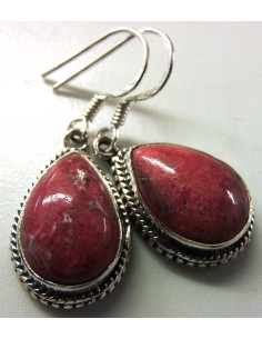 Thulite rose boucles argent 2