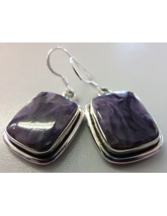 Boucles d'oreilles charoite argent