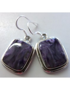 Boucles d'oreilles charoite argent 2
