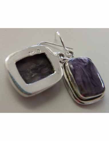 Boucles d'oreilles charoite argent