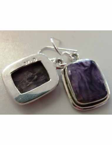 Boucles d'oreilles charoite argent