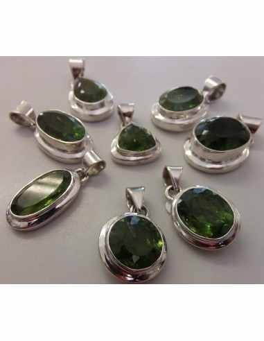 Péridot Gemme pendentif argent