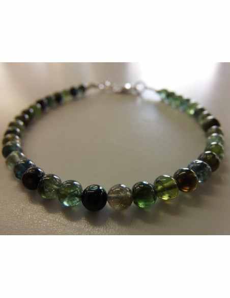 Bracelet verdelite, indigolite 6mm
