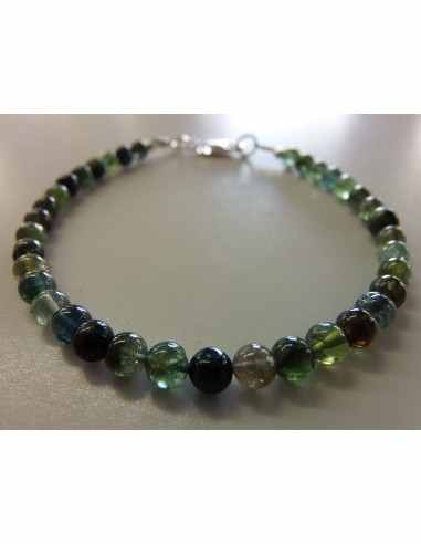 Bracelet verdelite, indigolite 6mm