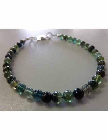 Bracelet verdelite, indigolite 6mm