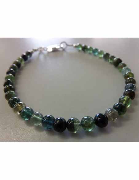 Bracelet verdelite, indigolite 6mm