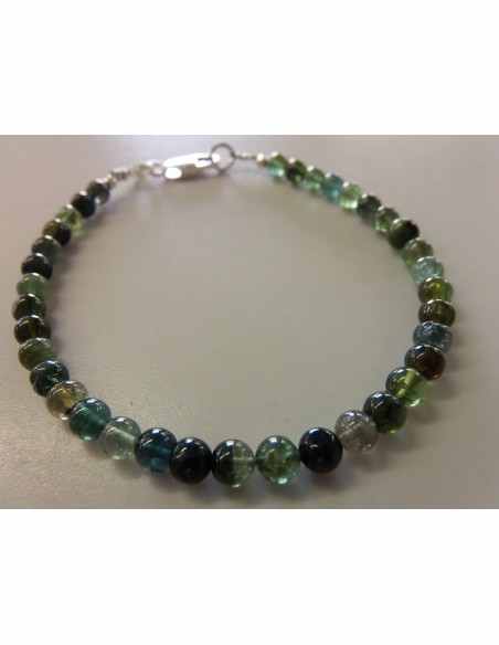 Bracelet verdelite, indigolite 6mm
