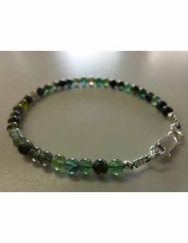 Bracelet verdelite, indigolite 6mm