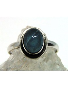 Aigue marine bague argent
