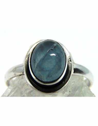 Aigue marine bague argent