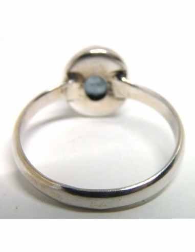 Aigue marine bague argent