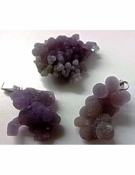 Agate violette cactus pendentif