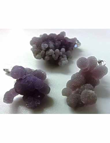 Agate violette cactus pendentif