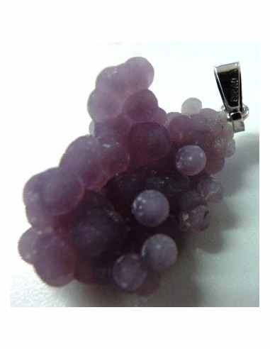 Agate violette cactus pendentif