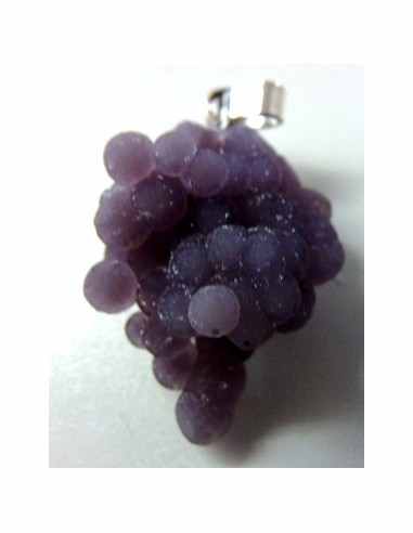 Agate violette cactus pendentif