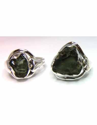 Bague Moldavite argent