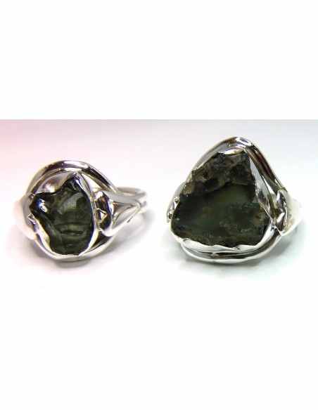 Bague Moldavite argent