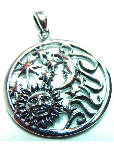 Pendentif soleil lune Yin Yang argent