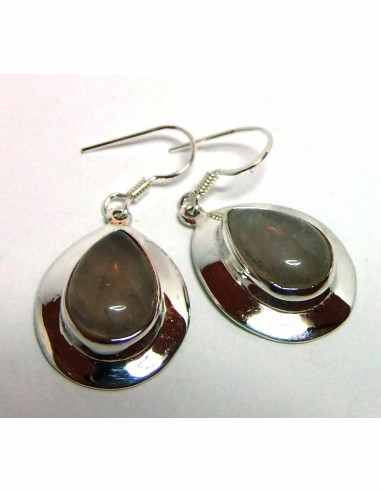 Quartz rose boucles doreilles