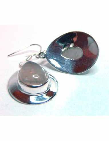 Quartz rose boucles doreilles