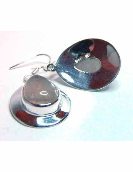 Quartz rose boucles doreilles Quartz rose boucles doreilles