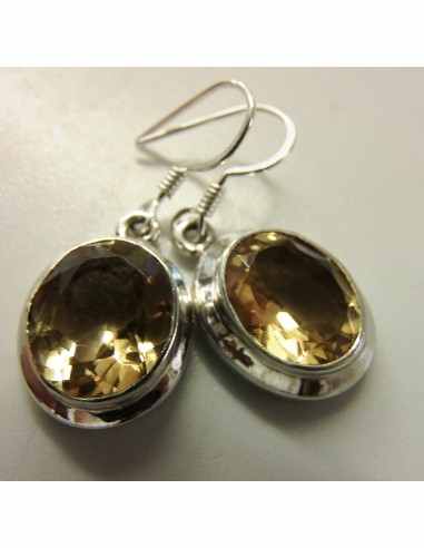 Citrine gemme boucles
