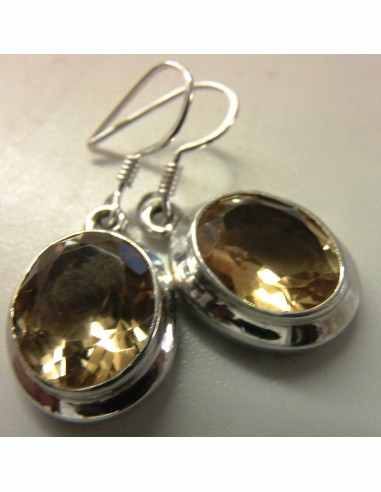 Citrine gemme boucles