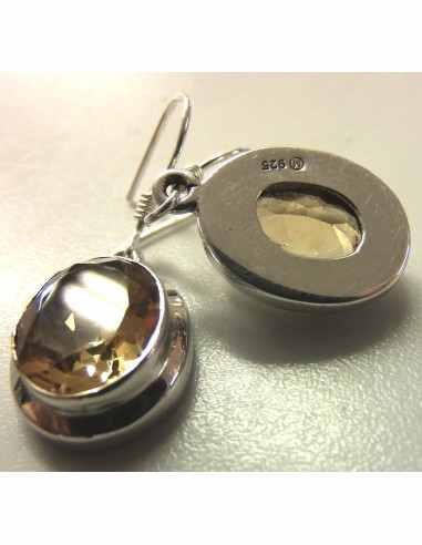Citrine gemme boucles
