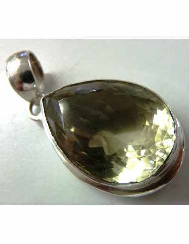 Citrine gemme goute pendentif
