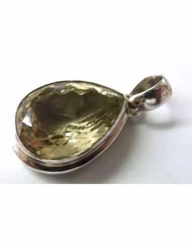 Citrine gemme goute pendentif