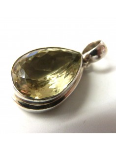 Citrine gemme goute pendentif