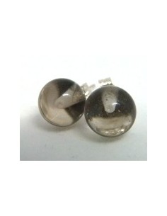 Boucles d'oreilles pouce argent Quartz fumé