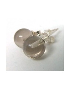 Boucles d'oreilles pouce argent Quartz fumé 2