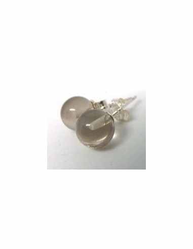 Boucles d'oreilles pouce argent Quartz fumé