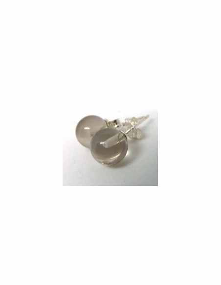 Boucles d'oreilles pouce argent Quartz fumé