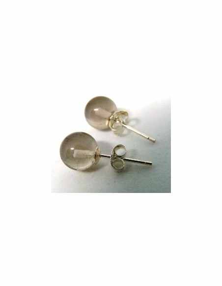 Boucles d'oreilles pouce argent Quartz fumé