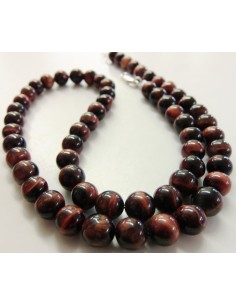 Oeil de taureau 8mm collier 50,5cm