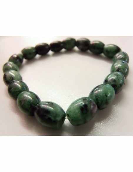 Bracelet  zoisite aux rubis 8mm