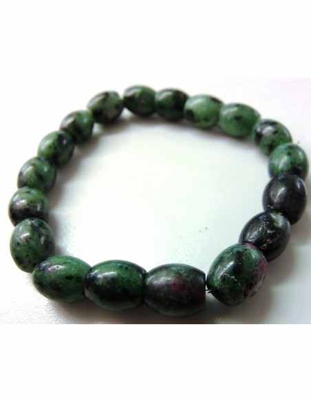 Bracelet  zoisite aux rubis 8mm