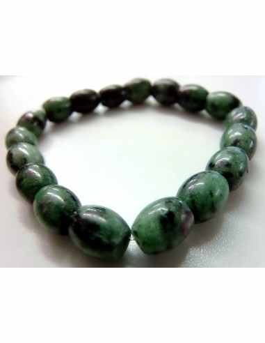 Bracelet  zoisite aux rubis 8mm