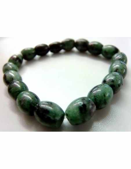 Bracelet  zoisite aux rubis 8mm