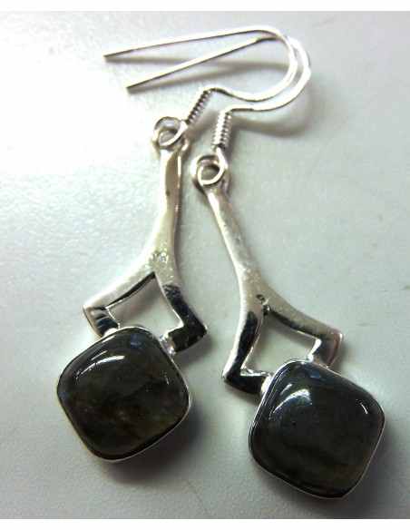 Labradorite boucles losanges Labradorite boucles losanges